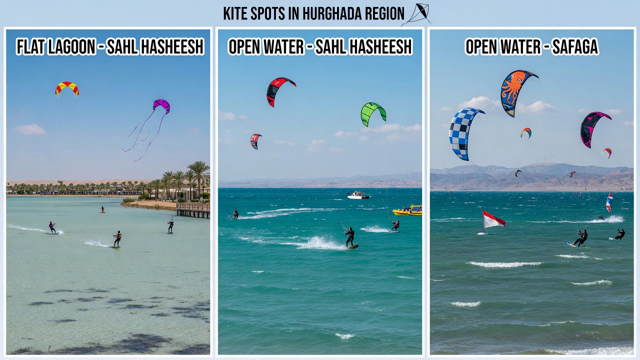 Comparison of Hurghada kite spots: lagoon, Sahl Hasheesh and Safaga