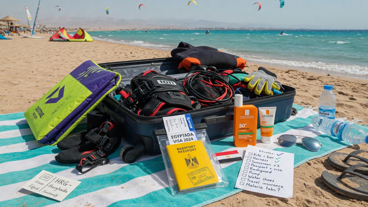 Packing checklist for a kitesurfing trip to Hurghada